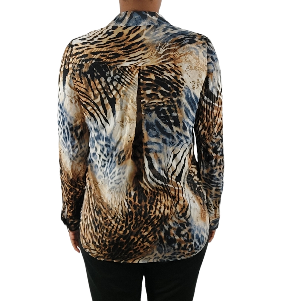 L’agence Button Down Animal Print Blouse. - image 2